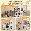 Wooden Play Kitchen with 180 Degree Rotation, Interactive Kids Corner Toy Kitchen Playset with Lights & Sounds, Toddler Kitchen Play Set with Realistic Accessories for Girls Boys Ages 3+, White view 4