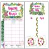 Tropical Hawaiian Theme Bunco Score Cards and Tally Sheets- Summer Bunco - Bunco Score Sheets - Holiday Themed Bunco - Scorecards - Tally Sheets - Ghost Player - Aloha Bunco - Bunco Game Kit view 1