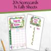 Tropical Hawaiian Theme Bunco Score Cards and Tally Sheets- Summer Bunco - Bunco Score Sheets - Holiday Themed Bunco - Scorecards - Tally Sheets - Ghost Player - Aloha Bunco - Bunco Game Kit view 4