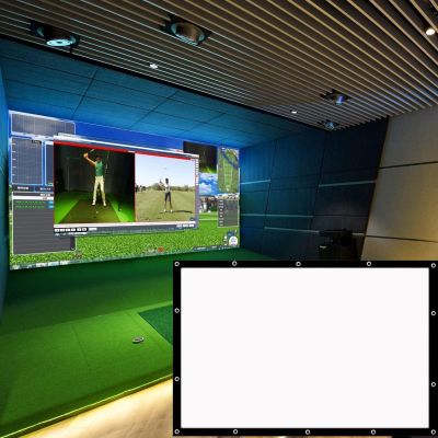 AVVCRMYIUY Golf Simulator Impact Screens Installed on Golf Hitting Net Frame, Sim Ball Simulator Impact Display Projection Screen Cloth,for Outdoor Indoor Home Golf Training,72 inches 16:9