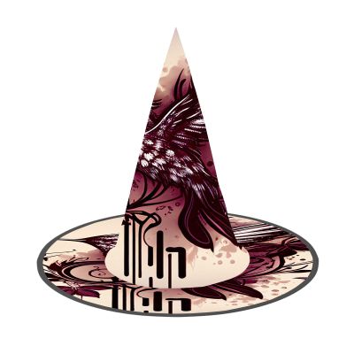 Hummingbird and sheet music pattern 3 Pcs Halloween Witch Hats Costume Accessories Party Decorations for Halloween Party Cosplay Christams Holiday Carnivals Hats,Multicolor
