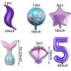 10Pcs Mermaid 5th Birthday Decorations Mylar Balloon for Mermaid Birthday Ocean Party Decorations Supplies for Baby Shower view 2
