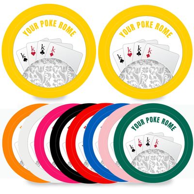 KGNIAHGU Your Poker Room Theme Custom Plastic Chips,5 Available in 9 Colors,Double Sided Full Color PrintAdd Your Own Design,Personalized Image or Text on Chip (Yellow, 37MM)