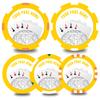 KGNIAHGU Your Poker Room Theme Custom Plastic Chips,5 Available in 9 Colors,Double Sided Full Color PrintAdd Your Own Design,Personalized Image or Text on Chip (Yellow, 37MM) view 2