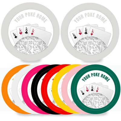 KGNIAHGU Your Poker Room Theme Custom Plastic Chips,5 Available in 9 Colors,Double Sided Full Color PrintAdd Your Own Design,Personalized Image or Text on Chip (Grey, 40MM)