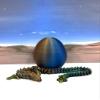 3D Printed Dragon with Dragon Egg, Articulated Orange Blue Green Wolf Dragon, Fidget Autism ADHD Toy, Executive Desk Toy Gift Ideas - D059-OBG view 2