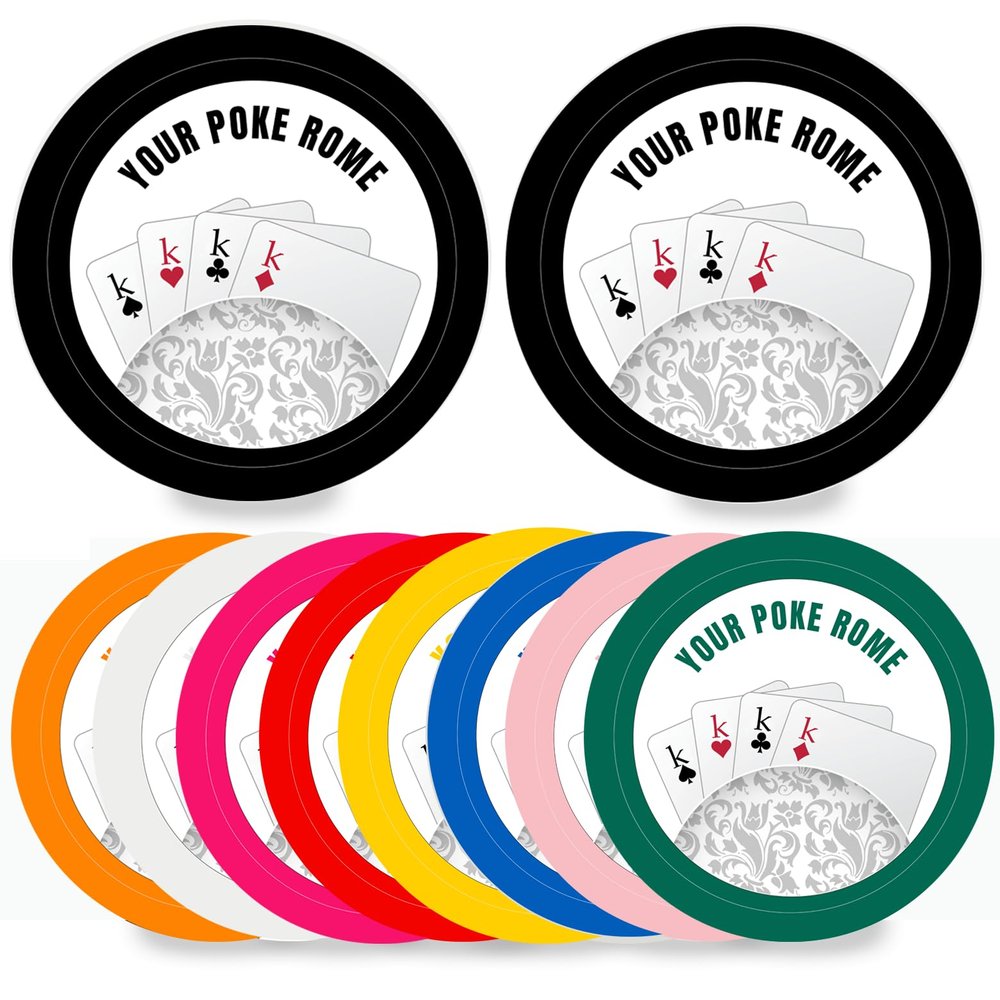 KGNIAHGU Your Poker Room Theme Custom Plastic Chips,5 Available in 9 Colors,Double Sided Full Color PrintAdd Your Own Design,Personalized Image or Text on Chip (Black, 37MM)