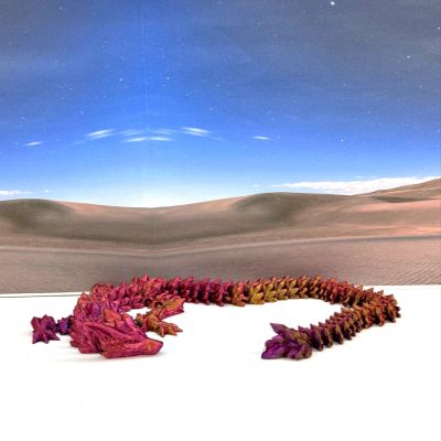3D Printed Dragon, Articulated Red Purple Gold Wolf Dragon, Fidget Autism ADHD Toy, Executive Desk Toy, Dragon Gift Ideas - D059-RPG-RPG