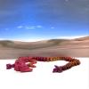 3D Printed Dragon, Articulated Red Purple Gold Wolf Dragon, Fidget Autism ADHD Toy, Executive Desk Toy, Dragon Gift Ideas - D059-RPG-RPG view 1