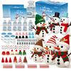 Christmas Crafts Snowman Kit with Cards, 12-Pack DIY Snowman Craft Kit for Kids, Creative Modeling Clay Build a Snowman Making Kit for Classroom Xmas Activities, Stocking Stuffers, Kids Toys Favors view 1