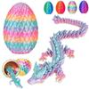 3D Printed Dragon Eggs with Dragon Inside,12in Mystery Crystal Dragon Egg for Easter Basket Stuffers,Easter Basket Essentials,Articulated Crystal Dragon Fidget Toy for Autism/ADHD(RainbowCandy) view 1
