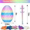 3D Printed Dragon Eggs with Dragon Inside,12in Mystery Crystal Dragon Egg for Easter Basket Stuffers,Easter Basket Essentials,Articulated Crystal Dragon Fidget Toy for Autism/ADHD(RainbowCandy) view 2
