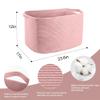 MEGASKET Extra Large Pink Storage Basket, 23.6" x 17" x 12" Rectangle Blanket Basket Living Room, Woven Cotton Rope Basket, Toy Basket Bins, Pink Baskets for Decor, Wicker Baby Laundry Basket view 2