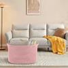 MEGASKET Extra Large Pink Storage Basket, 23.6" x 17" x 12" Rectangle Blanket Basket Living Room, Woven Cotton Rope Basket, Toy Basket Bins, Pink Baskets for Decor, Wicker Baby Laundry Basket view 4