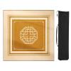 Square Mahjong Mat with Storage Bag, Mahjong Game Mat Anti Slip Noise Reduction, Mahjong Table Pad with Edge(Yellow,39x39in) view 1