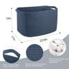 MEGASKET Extra Large Rectangle Storage Basket, 23.6" x 17" x 12" Dark Blue Blanket Storage for Living Room, Large Woven Cotton Rope Storage Box, Soft Kids Toy Basket Organizer Bin, Big Wicker Basket view 2