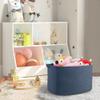 MEGASKET Extra Large Rectangle Storage Basket, 23.6" x 17" x 12" Dark Blue Blanket Storage for Living Room, Large Woven Cotton Rope Storage Box, Soft Kids Toy Basket Organizer Bin, Big Wicker Basket view 4