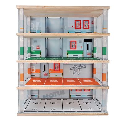 1:24 Scale Car Model Display Case 4 Tiers,with LED Light and Acrylic Dust Cover Toys Car Model Display Stand ,Parking Lot Scene Hot Diecast Wheels Storage Cabinet