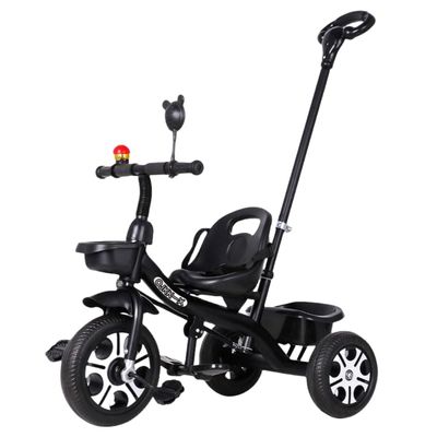 DreamsCT Toddler Tricycles for 1-6 Years Old Kid Tricycle with Push Handle Balance Bike for Boys Girls - Black