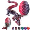 3D Printed Dragon Eggs with Dragon Inside, Articulated Crystal Dragons in Egg, Dragons Fidget Desk Toys for Gifts & Home Decor, 12 Inches (Red Black) view 1