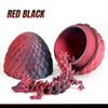 3D Printed Dragon Eggs with Dragon Inside, Articulated Crystal Dragons in Egg, Dragons Fidget Desk Toys for Gifts & Home Decor, 12 Inches (Red Black) view 4