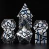 Dice Set D&D Dungeons and Dragons Dice D20 Metal DND Dice Set with Box, Polyhedral Role Playing Dice D12 D10 D% D8 D6 D4 for MTG RPG Board Games (Pearl Silver Blue) for 15 Years and Up view 1