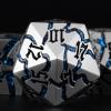 Dice Set D&D Dungeons and Dragons Dice D20 Metal DND Dice Set with Box, Polyhedral Role Playing Dice D12 D10 D% D8 D6 D4 for MTG RPG Board Games (Pearl Silver Blue) for 15 Years and Up view 2