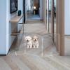 Clear Freestanding Dog Gate for Indoor Use,Pet Gates for Doorways no Drilling,Acrylic Foldable Dog Gate for Stairs with Support Feet (3Panel - 60''W x 23''H) view 1