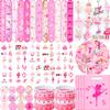 122 PCS Ballerina Party Favors Dancing Theme Birthday Supplies Decorations with Ballerina Goodie Bags, Ballerina Stickers, Ballerina Tattoos, Ballerina Slap Bracelets, Ballet Keychain and Button Pins view 1