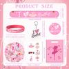 122 PCS Ballerina Party Favors Dancing Theme Birthday Supplies Decorations with Ballerina Goodie Bags, Ballerina Stickers, Ballerina Tattoos, Ballerina Slap Bracelets, Ballet Keychain and Button Pins view 2