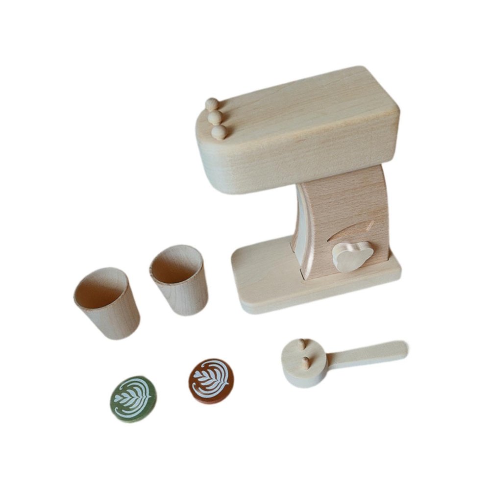 TTETTZ Wooden Coffee Maker Set, Kids Wooden Toys, Espresso Machine Playset for Kids, Children