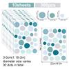 300 PCS Mixed Size Polka Dot Wall Decals, 10 Sheets Removable Peel & Stick Matte Vinyl Circle Stickers, Waterproof Boho Blue Green Neutral Dots (1.22 in) for Bedroom, Living Room & Accent Wall Decor view 2