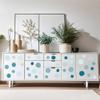 300 PCS Mixed Size Polka Dot Wall Decals, 10 Sheets Removable Peel & Stick Matte Vinyl Circle Stickers, Waterproof Boho Blue Green Neutral Dots (1.22 in) for Bedroom, Living Room & Accent Wall Decor view 3