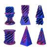 3D Printed Magic Pass-through Pyramid, Cone Fidget, Cylinder Anxiety Relief for Desktop - Decoration Set of 3, Laser Purple view 1