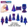 3D Printed Magic Pass-through Pyramid, Cone Fidget, Cylinder Anxiety Relief for Desktop - Decoration Set of 3, Laser Purple view 3