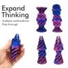 3D Printed Magic Pass-through Pyramid, Cone Fidget, Cylinder Anxiety Relief for Desktop - Decoration Set of 3, Laser Purple view 4