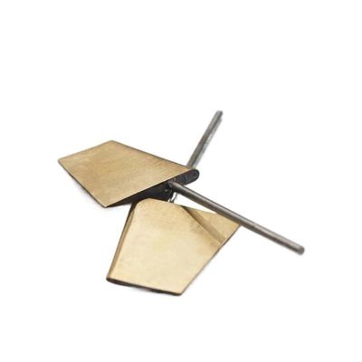 1Pair 1/200 Scale Model Modern Destroyers Copper Steering Rudder Dia 2mm Height 37/42mm Stainless Steel Rudder Rod for RC Boat(Type 1)