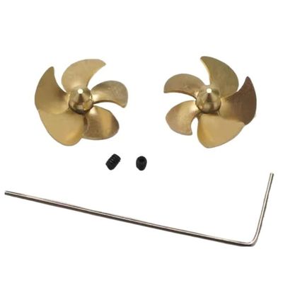1Pair RC Boat Model 5-Blade Paddle Dia 13mm Shaft Hole 1.5mm Copper Propeller for 1/350 Scale Destroyer Ship Props Replacement