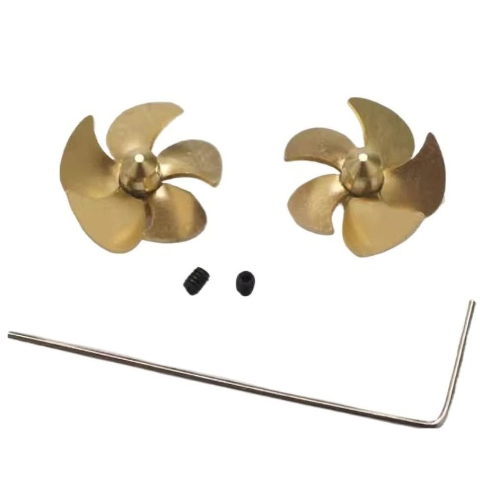 1Pair RC Boat Model 5-Blade Paddle Dia 13mm Shaft Hole 1.5mm Copper Propeller for 1/350 Scale Destroyer Ship Props Replacement