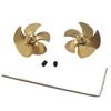 1Pair RC Boat Model 5-Blade Paddle Dia 13mm Shaft Hole 1.5mm Copper Propeller for 1/350 Scale Destroyer Ship Props Replacement view 1