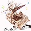 3D Wooden Puzzle for Adults - Piano DIY Music Box Wood Model Kits Construction Craft Kits Mechanical Jigsaw Puzzles for Adult Age 15+ Years Old view 1