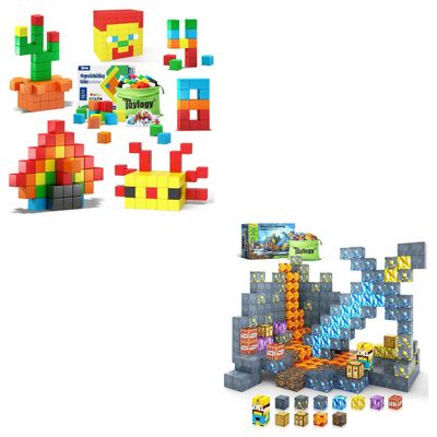 120PCS Magnetic Blocks for Toddlers Toys, Mine Magnetic Blocks-Build Magnet World Set for Boys & Girls Age 3-4 4-5 6-8 Magnet Kids Toys Gift