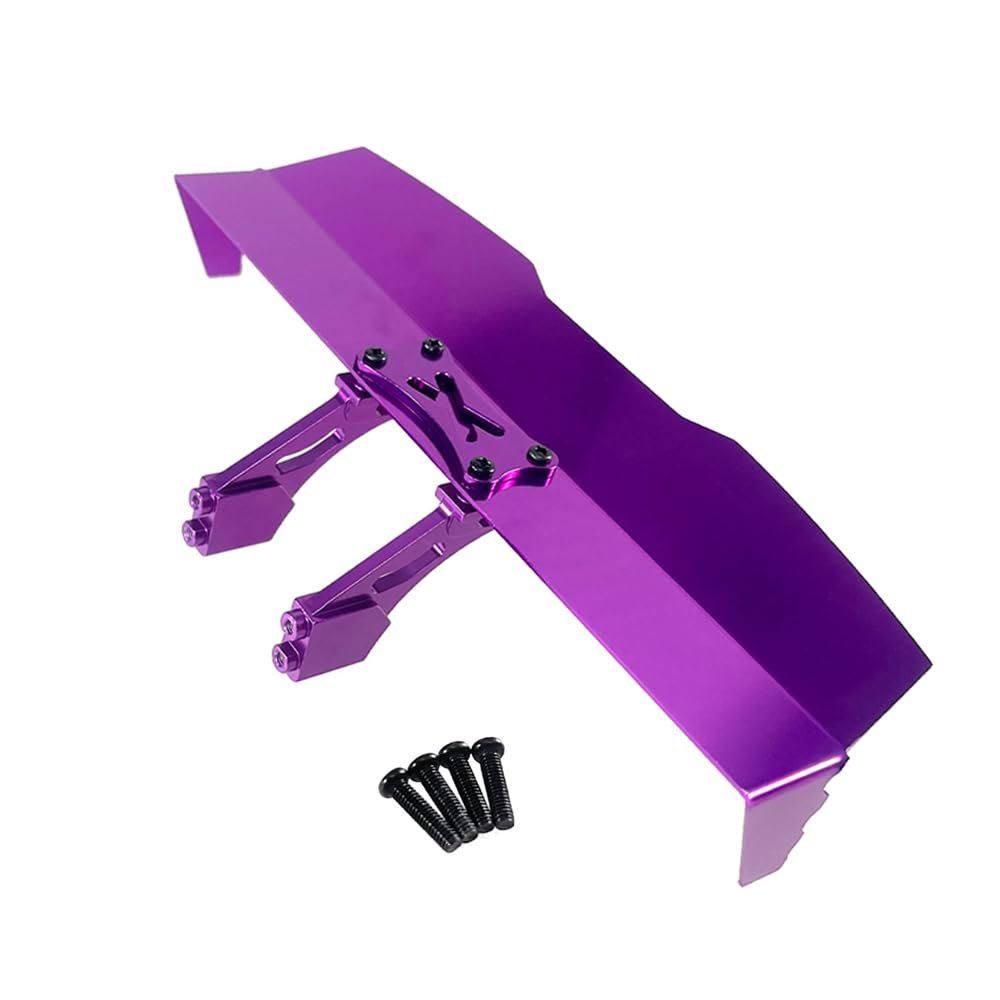 DAIHAOUU Metal Tail Wing accesories Part for MJX Hyper GO 16207 H16PL 1/16 RC car Upgrade Parts(Purple)