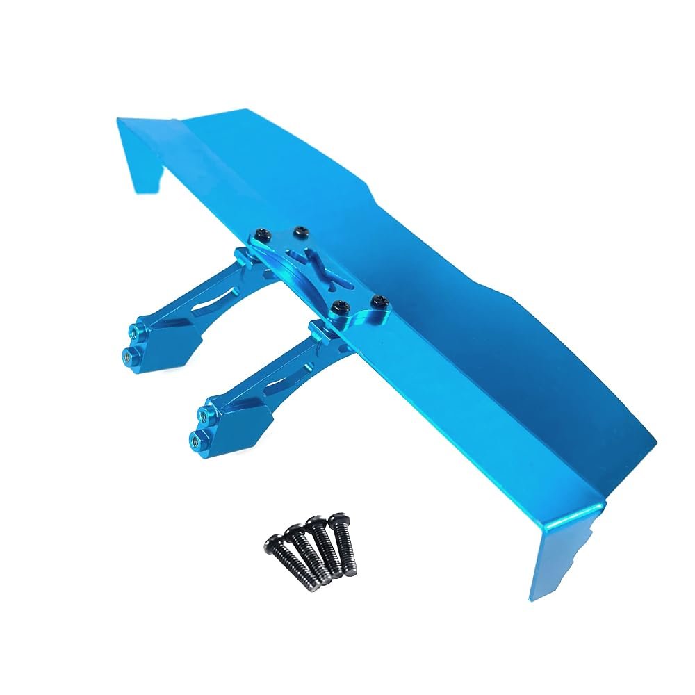 DAIHAOUU Metal Tail Wing accesories Part for MJX Hyper GO 16207 H16PL 1/16 RC car Upgrade Parts(Blue)