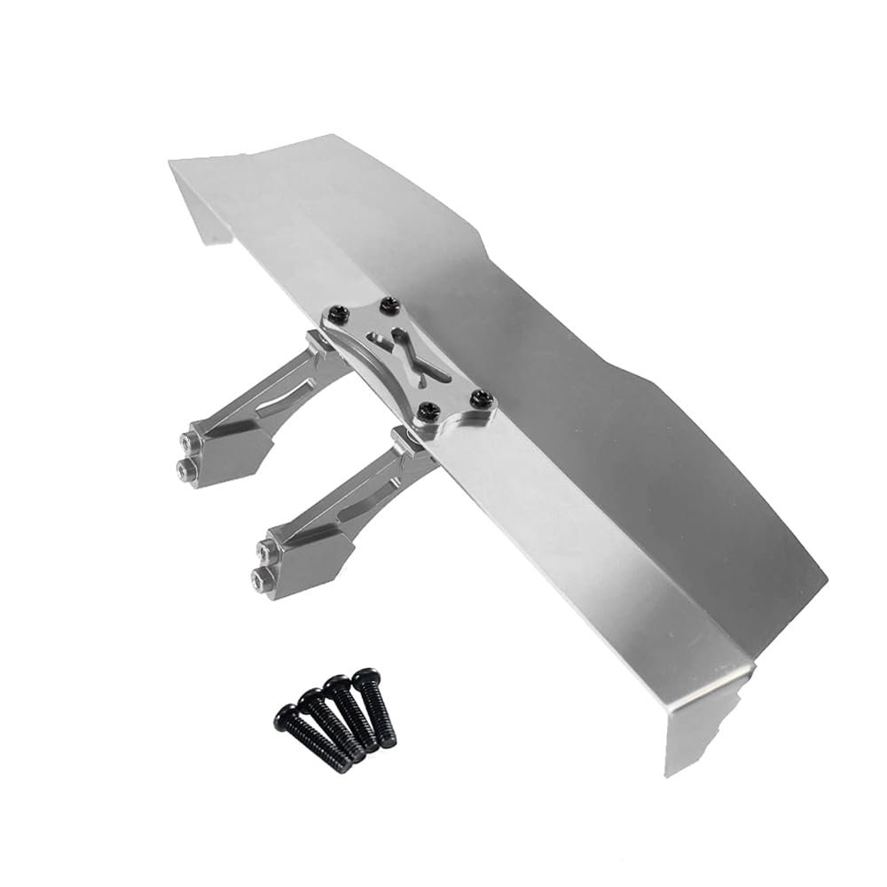 DAIHAOUU Metal Tail Wing accesories Part for MJX Hyper GO 16207 H16PL 1/16 RC car Upgrade Parts(Silver)