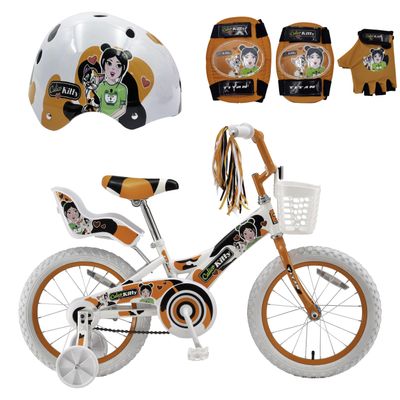 Titan Girls BMX Bike for Kids Ages 4-7, 16-Inch Wheels, 9-Inch Frame, Training Wheels, Toy Seat, Doll Basket, Streamers, First Bike, Princess Bicycle, Gift for Girls