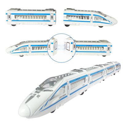 OTONOPI Toy Train Set, Die-cast Bullet Train with Magnetic Connectors, Subway High Speed Locomotive Toy Car, Track Raillway for Kids Boys and Girls Age 3 Up, Pack of 4 Pcs