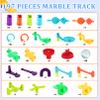 197Pcs Marble Run,Marble Maze Game Construction Building Blocks Toys for Kids,Marbles Track Race Set Educational Learning Toy Gift for Boys Girls(147Parts+50Glass Marbles) view 3