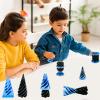3 Pack Spiral Cone Fidget Toy, Pyramid Passthrough Sculpture, Mini Cones Pass Through Pyramid Fidget Toy for Stress and Anxiety Relaxing (Blue) view 3
