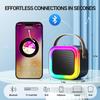 Kinglucky Mini Karaoke Machine for Kids, 2025 TOP Birthday Gifts Ideas for 3-12 Year Old Girls, Christmas Party Gifts Kids' Personal Video Players Accessories with 2 Wireless Microphones - Black view 4